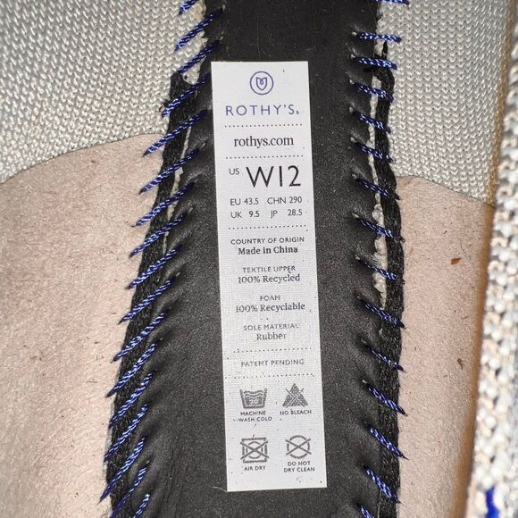 ROTHY'S Womens Size 12 The Point Ballet Flats Shoes Birdseye Gray Comfort - Picture 11 of 11